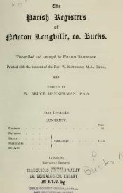 View Free PDF The Parish Registers of Newton Longville, Co. Bucks