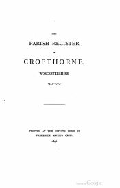 View Free PDF The Parish Register Of Cropthorne, Worcestershire