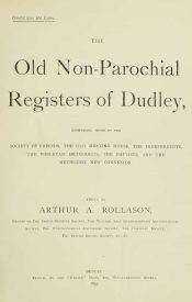 View Free PDF The Old Non-Parochial Registers of Dudley