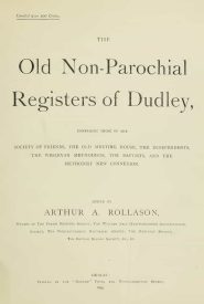 View Free PDF The Old Non-Parochial Registers of Dudley