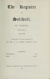 View Free PDF The Register of Solihull, co. Warwick Volume 1