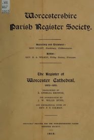 View Free PDF The Register of Worcester Cathedral, 1693-1811