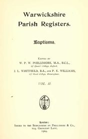 View Free PDF Warwickshire Parish Register V2 The Franciscan Mission at Birmingham, Baptisms, 1657 to 1824
