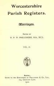 View Free PDF Worcestershire Parish Register. Marriages V2