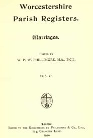 View Free PDF Worcestershire Parish Register. Marriages V2