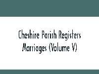 View Book Details* Cheshire Parish Registers Marriages Volume V Paperback